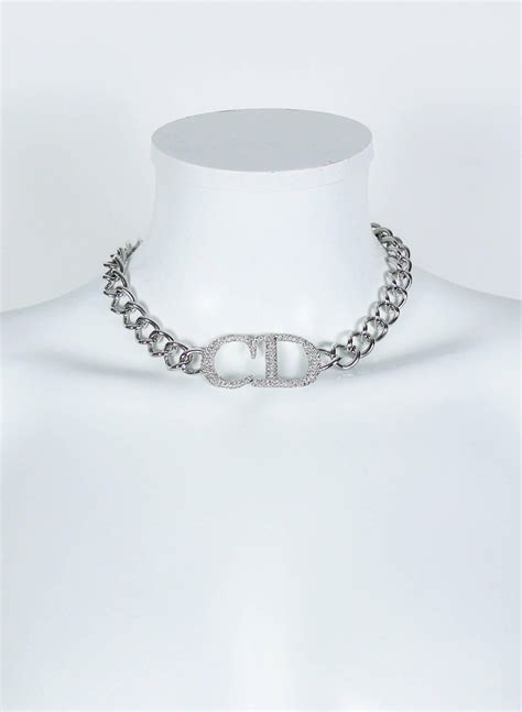 dior necklace silver chain|genuine christian dior necklace.